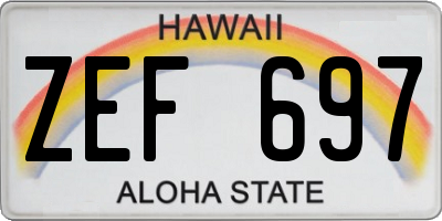 HI license plate ZEF697