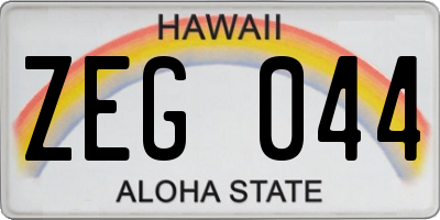 HI license plate ZEG044