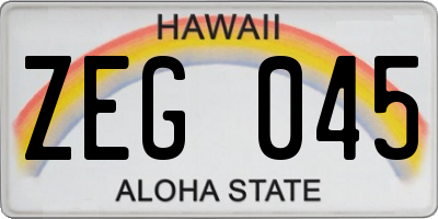 HI license plate ZEG045