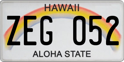 HI license plate ZEG052