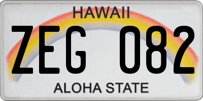 HI license plate ZEG082