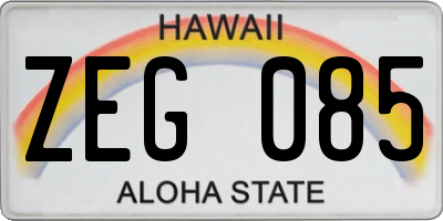 HI license plate ZEG085