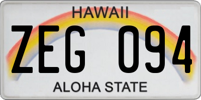 HI license plate ZEG094