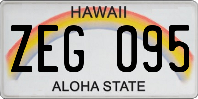 HI license plate ZEG095