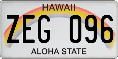 HI license plate ZEG096