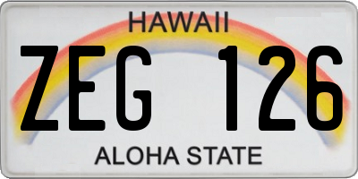 HI license plate ZEG126