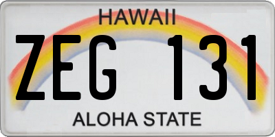 HI license plate ZEG131