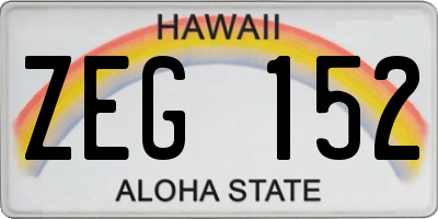 HI license plate ZEG152