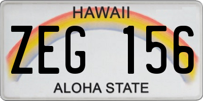 HI license plate ZEG156