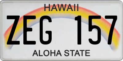 HI license plate ZEG157