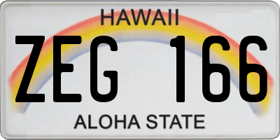 HI license plate ZEG166