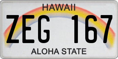 HI license plate ZEG167