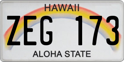 HI license plate ZEG173