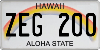HI license plate ZEG200