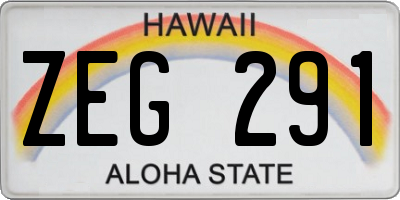 HI license plate ZEG291