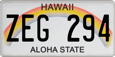 HI license plate ZEG294