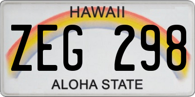 HI license plate ZEG298