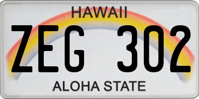 HI license plate ZEG302