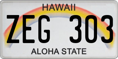 HI license plate ZEG303