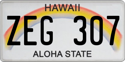 HI license plate ZEG307