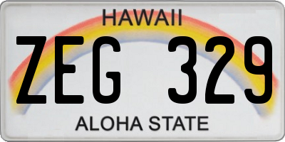 HI license plate ZEG329