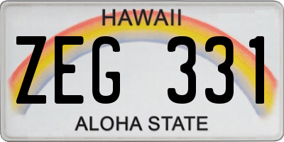HI license plate ZEG331
