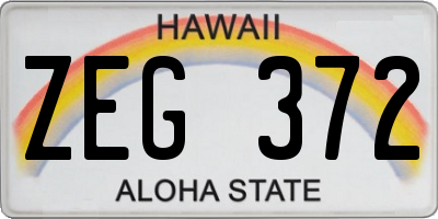 HI license plate ZEG372