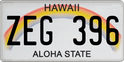 HI license plate ZEG396