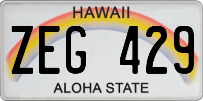 HI license plate ZEG429