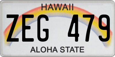 HI license plate ZEG479
