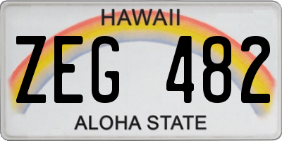 HI license plate ZEG482