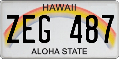 HI license plate ZEG487