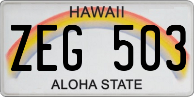HI license plate ZEG503