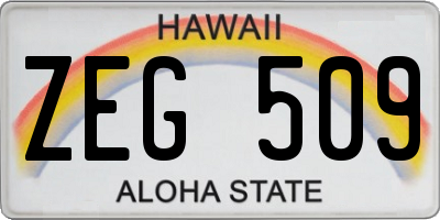 HI license plate ZEG509