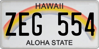 HI license plate ZEG554