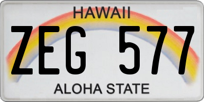 HI license plate ZEG577