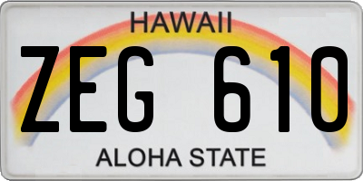 HI license plate ZEG610