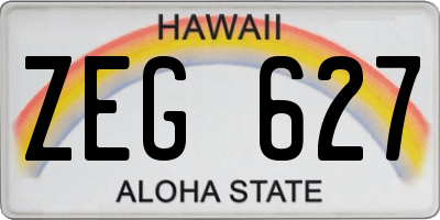 HI license plate ZEG627