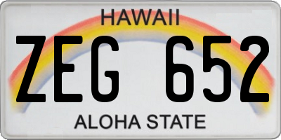 HI license plate ZEG652