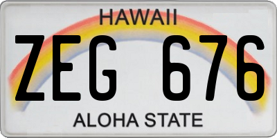 HI license plate ZEG676