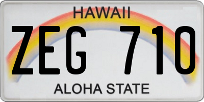 HI license plate ZEG710