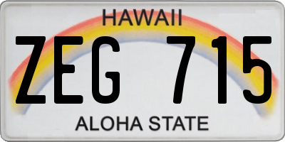HI license plate ZEG715