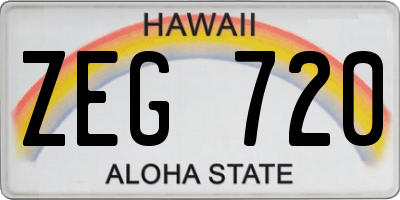 HI license plate ZEG720