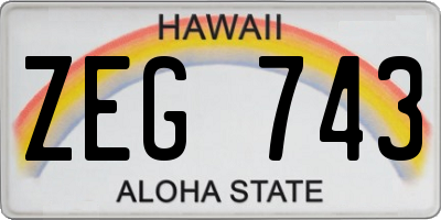 HI license plate ZEG743