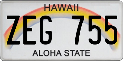 HI license plate ZEG755