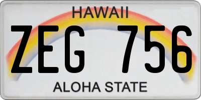 HI license plate ZEG756