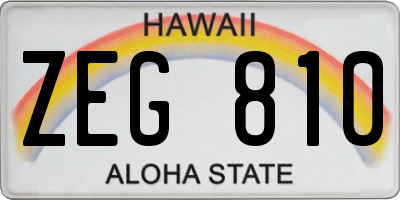 HI license plate ZEG810