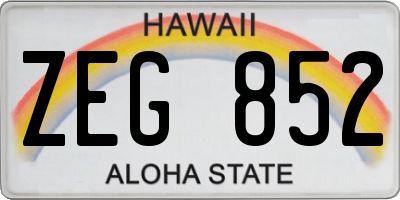 HI license plate ZEG852