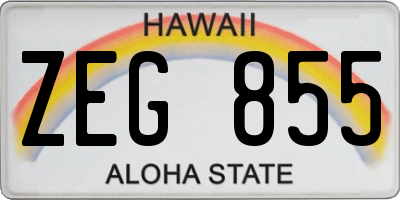 HI license plate ZEG855