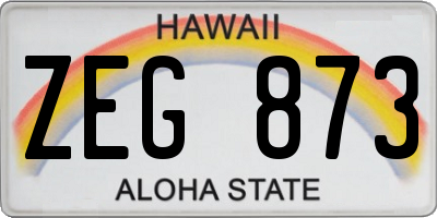 HI license plate ZEG873